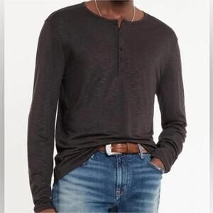 JOHN VARVATOS gray long sleeve pullover t-shirt sz M